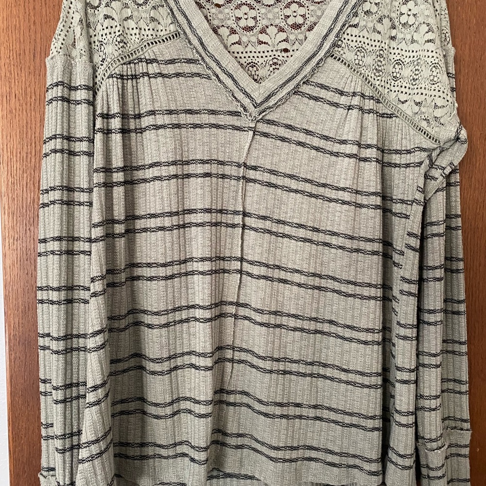 Olive colored lace top